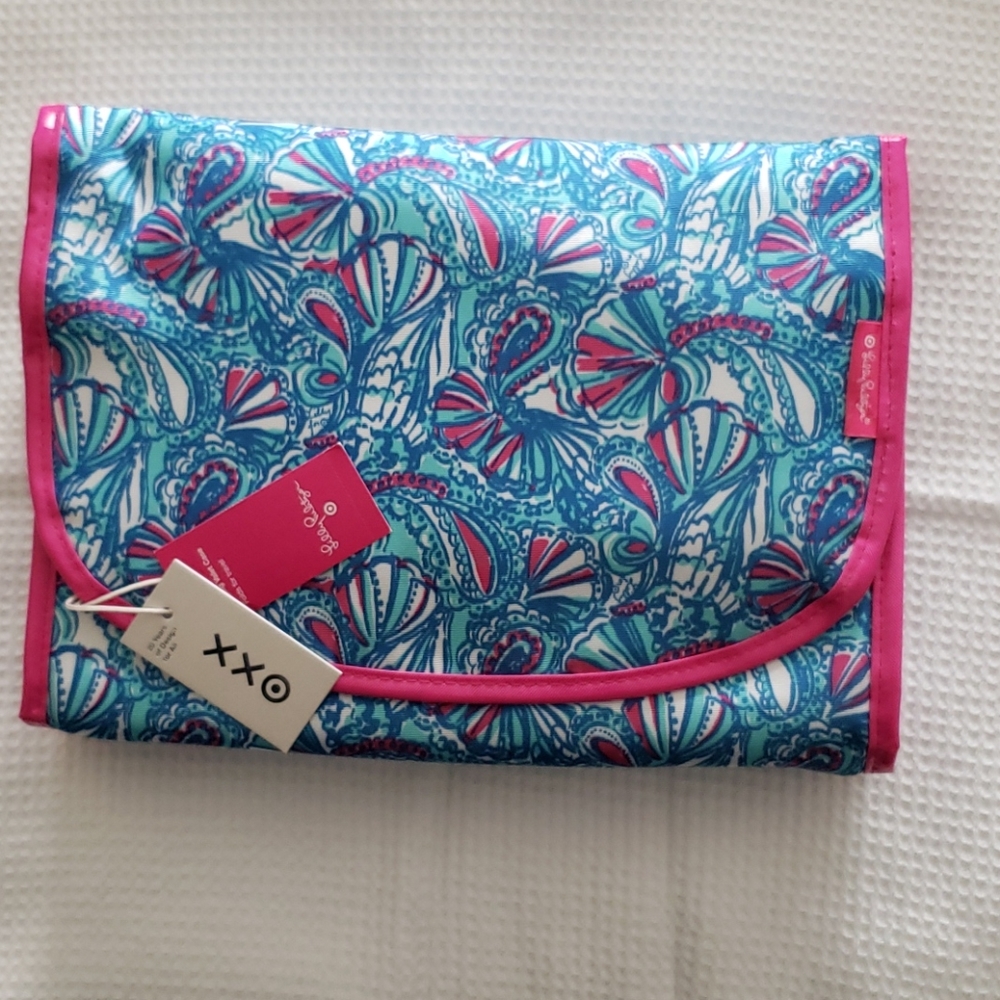 Lilly Pulitzer hanging makeup valet case pink blue